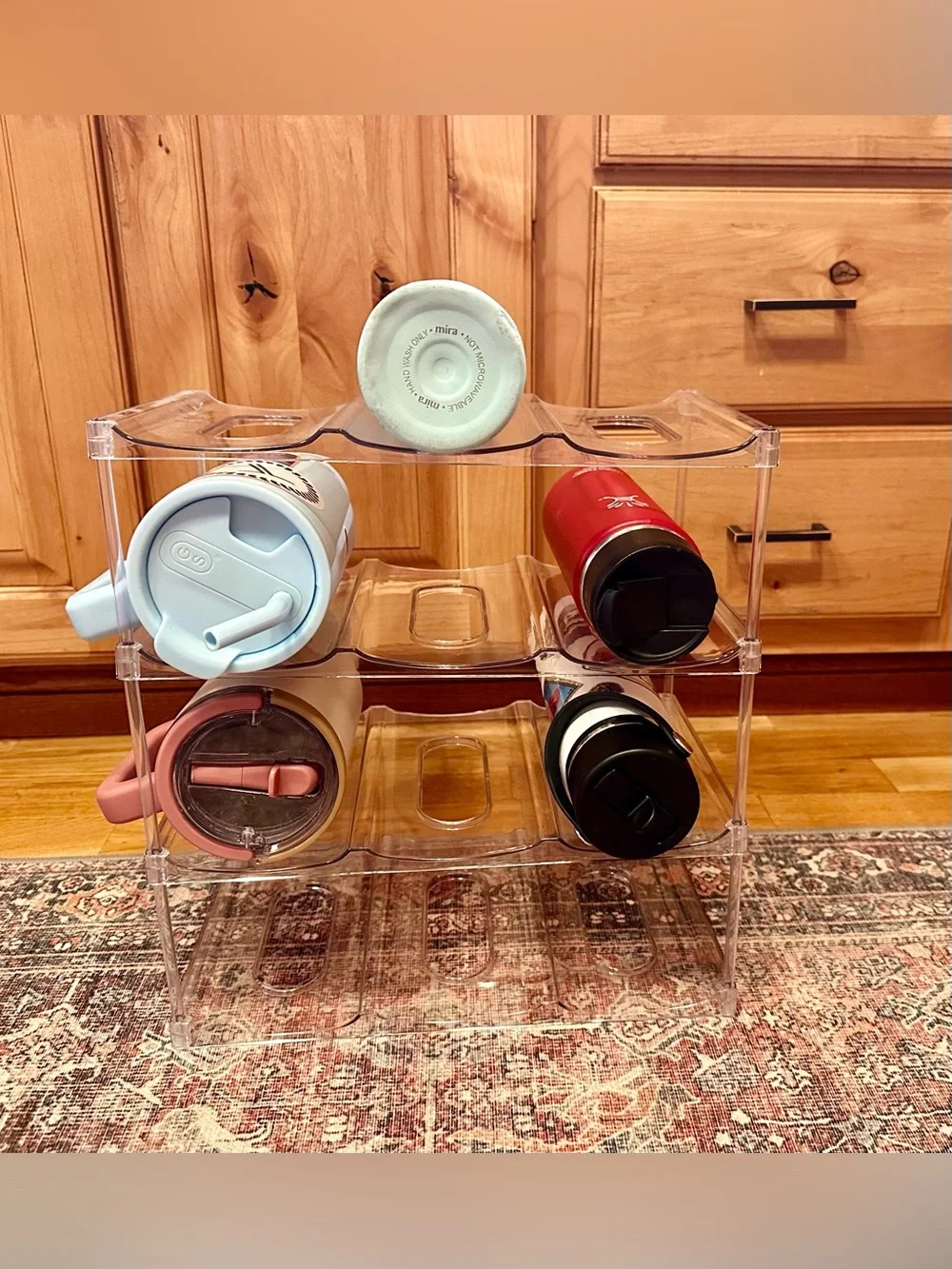 Clear 6-Tier Acrylic Tumbler Organizer - Transparent